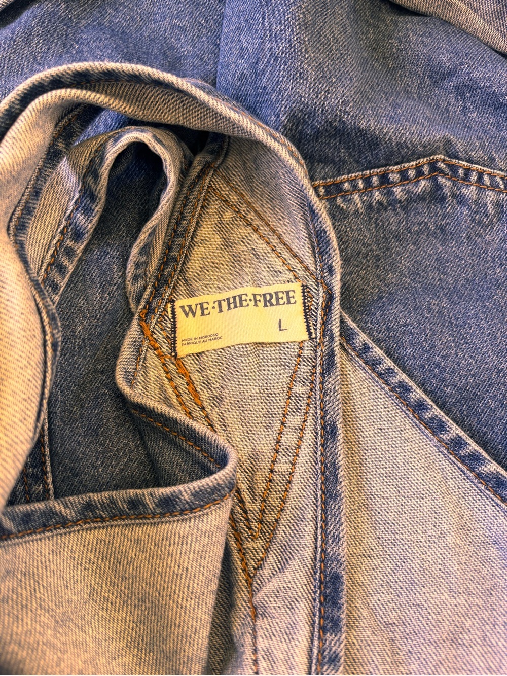 We The Free People Ziggy Denim Shortall Overalls In Blue Women's Size L NEW NWT - Picture 4 of 10
